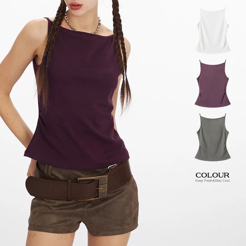

Yapher Women's Slim Fit Tank Top Sexy Solid Color Sleeveless Knit Vest Basic Stretchy Camisole for Summer Streetwear & Layering
