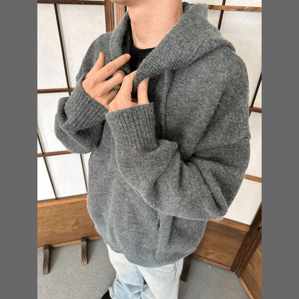 

Button Up Hoodie Mens Hooded Sweater All Seasons Wear Brand New Condition Daily Use Outfits Loose Fitting Style