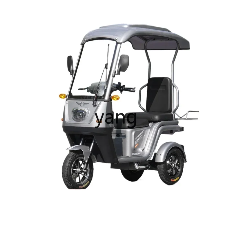 

YJQ electric tricycle with shed for the elderly small adult pick-up takeaway battery car