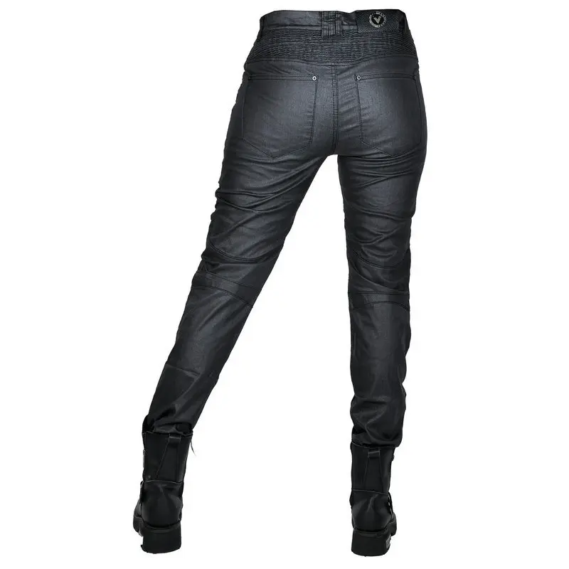 Motorcycle Women's Jeans Retro Slim Coated Motorcycle Racing Riding Windproof and Drop-proof Pants