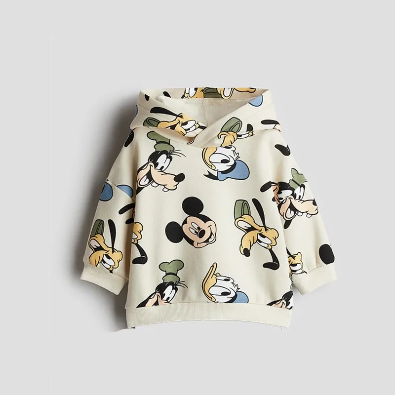 أزياء عارضة طويلة الأكمام رياضية ميكي ميني طباعة كاملة هوديس Sweatpants 2 قطعة مجموعة الخريف ملابس الفتيان الفتيات الملابس