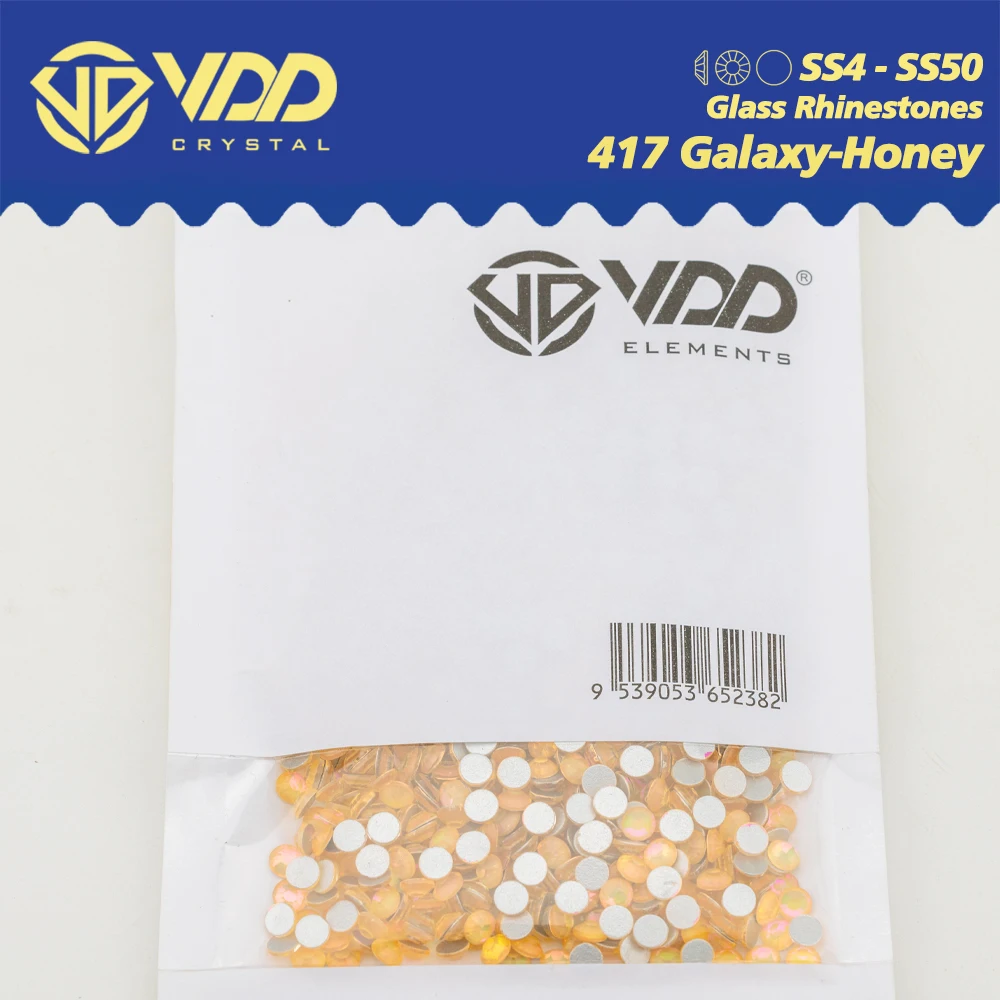 VDD 417 Galaxy-Honey SS4-SS50 Non-hotfix Rhinestones High Quality Glass Crystal Flatback Strass Stones