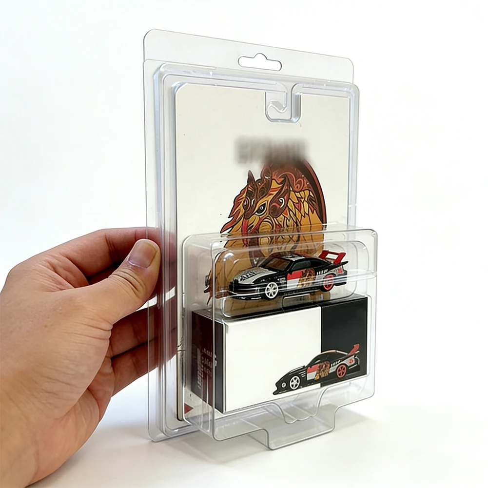 

Clear Plastic Clamshell Display Case Suitable for MINI GT Mijo Diecast Model Cars Hinged Lid Storage Box with Cove Car Showcase