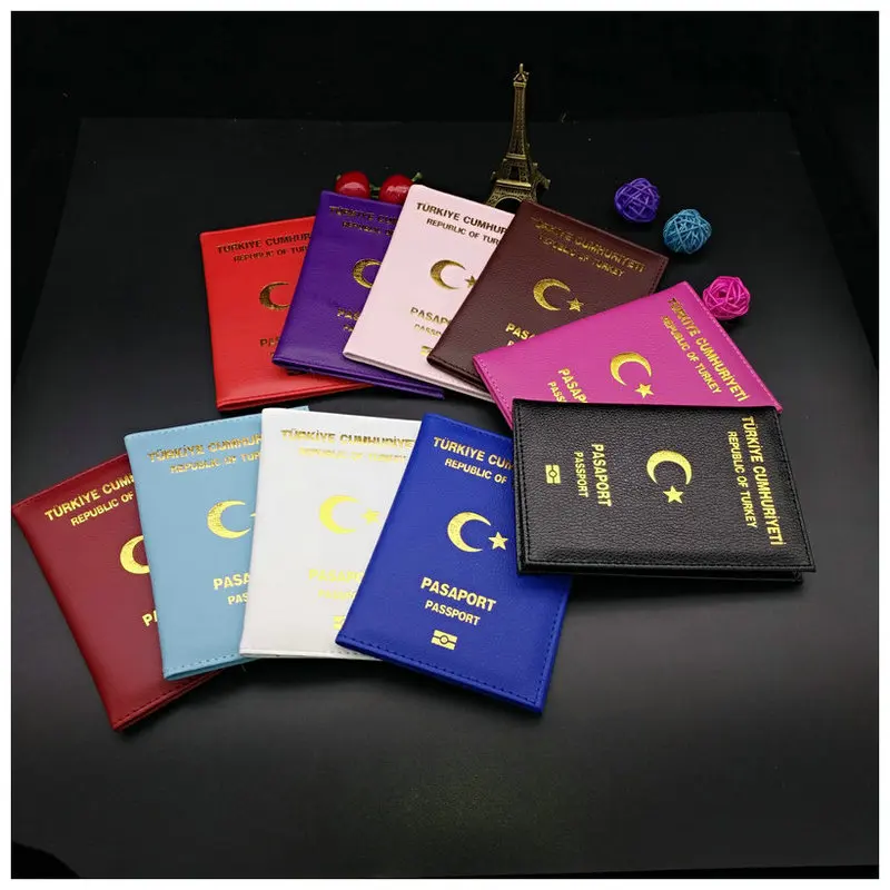 1 Pcs Versatile Travel Turkey Passport Protective Cover PU Material Open Passport Holder Passport Cover  Cardholder