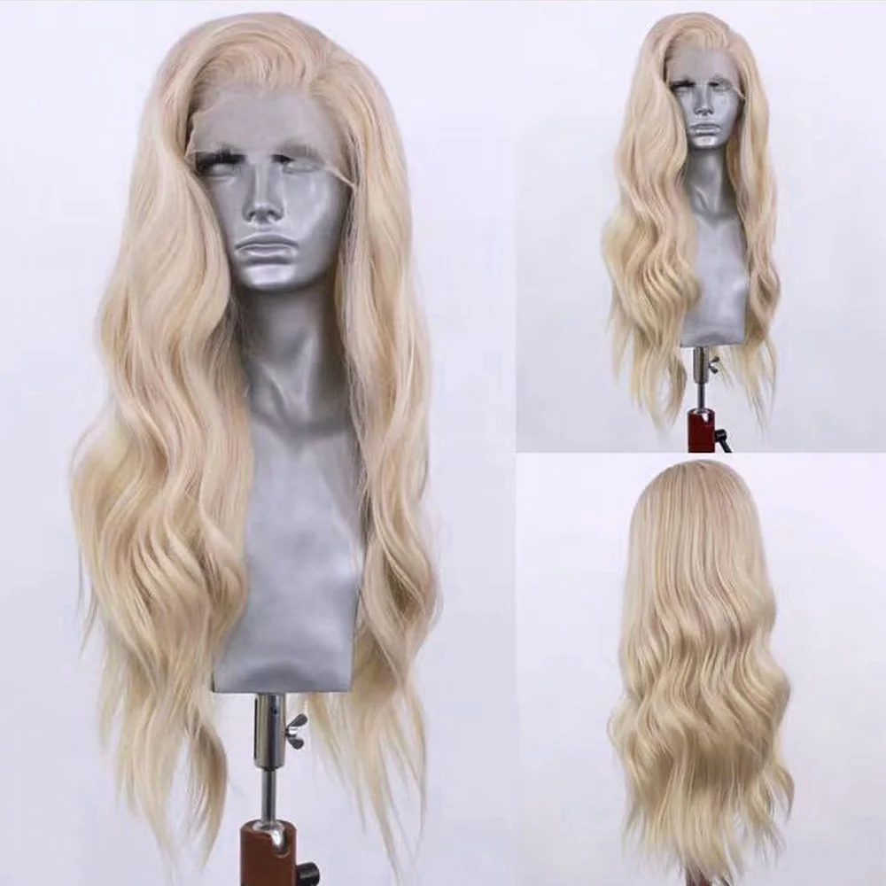 Webster Synthetische Lace Front Pruik Hoge Temperatuur Fiber Roze Haar Kant Pruiken Voor Vrouwen Lang Haar Golvende Pruiken Hittebestendige Cosplay