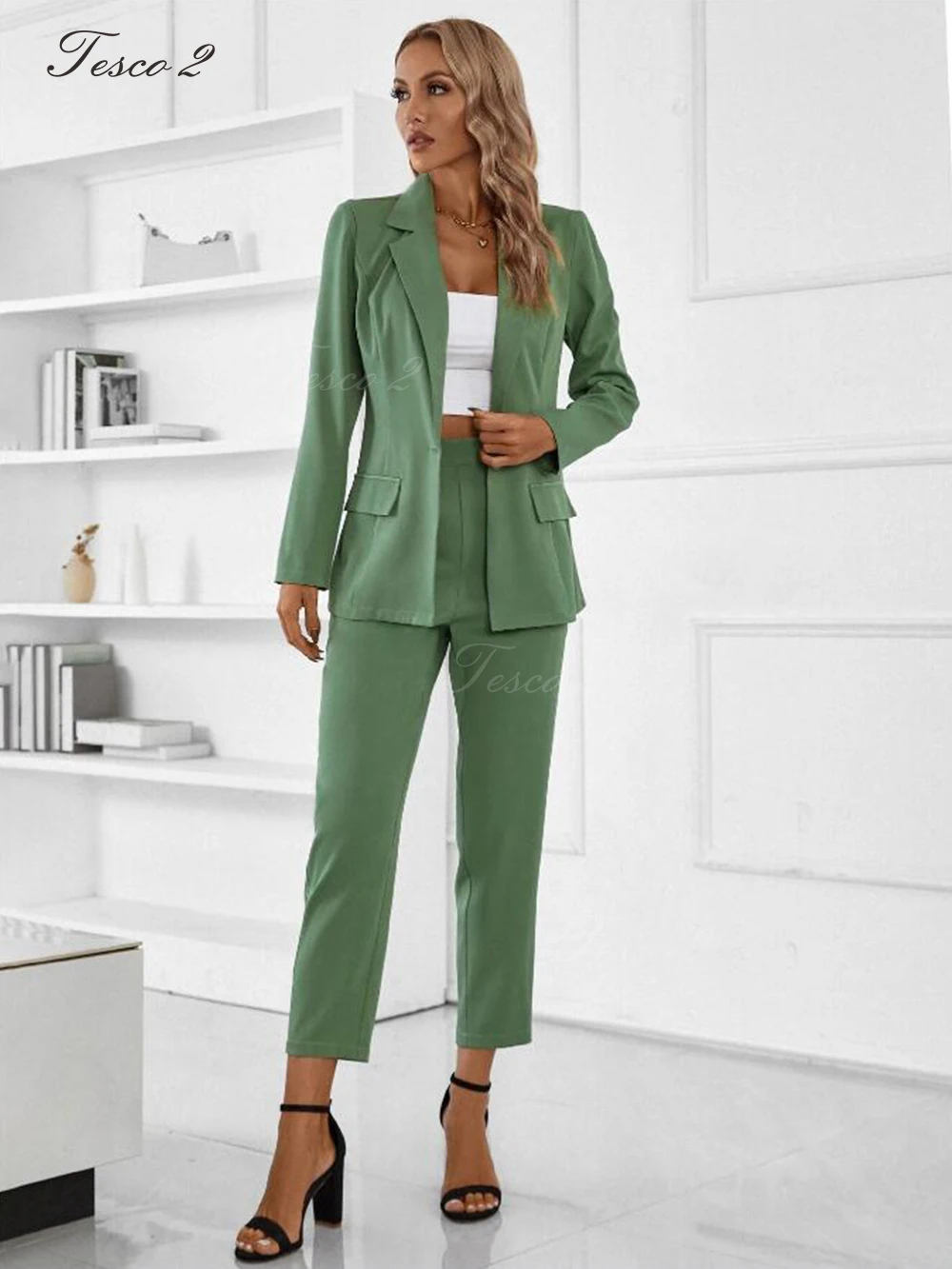 

New Women's Suit Slim Fit Long Pants For Casual Wear Suit For Women Peak Lapel One Button Suit For Spring Autumn