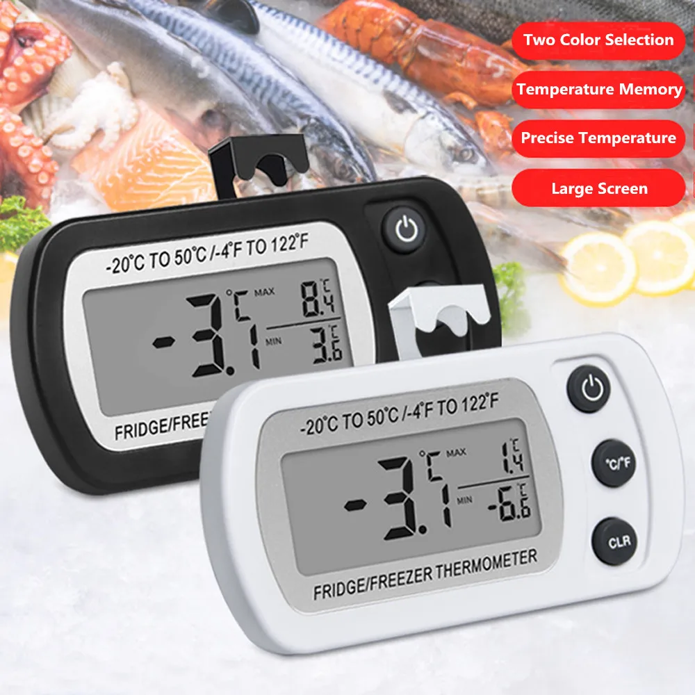 

Home Digital LCD Wireless Fridge Thermometer Sensor Freezer Temperature Meter for Aquarium Refrigerator Kitchen Tools -20℃-50℃