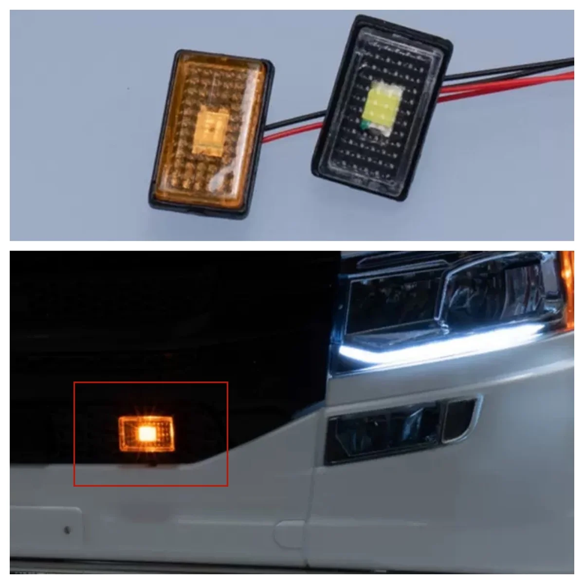 RC 1/14 LED Simulations-Scheinwerfer Kuppellampe Kleine Lichtbox für Tamiya Muldenkipper für Scania MAN VOLVO Tripper Truck DIY-Teile – Detail 2
