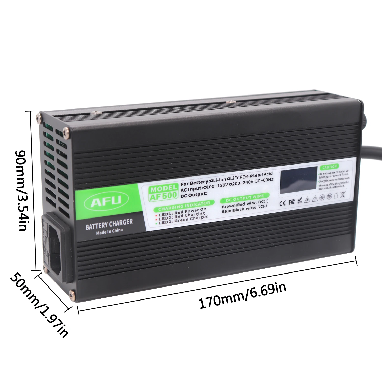 29.2V 15A Charger Smart Aluminum Case Is Suitable For 8S 25.6V 24V Outdoor LiFePO4 Battery With OLED Display Fast Charger