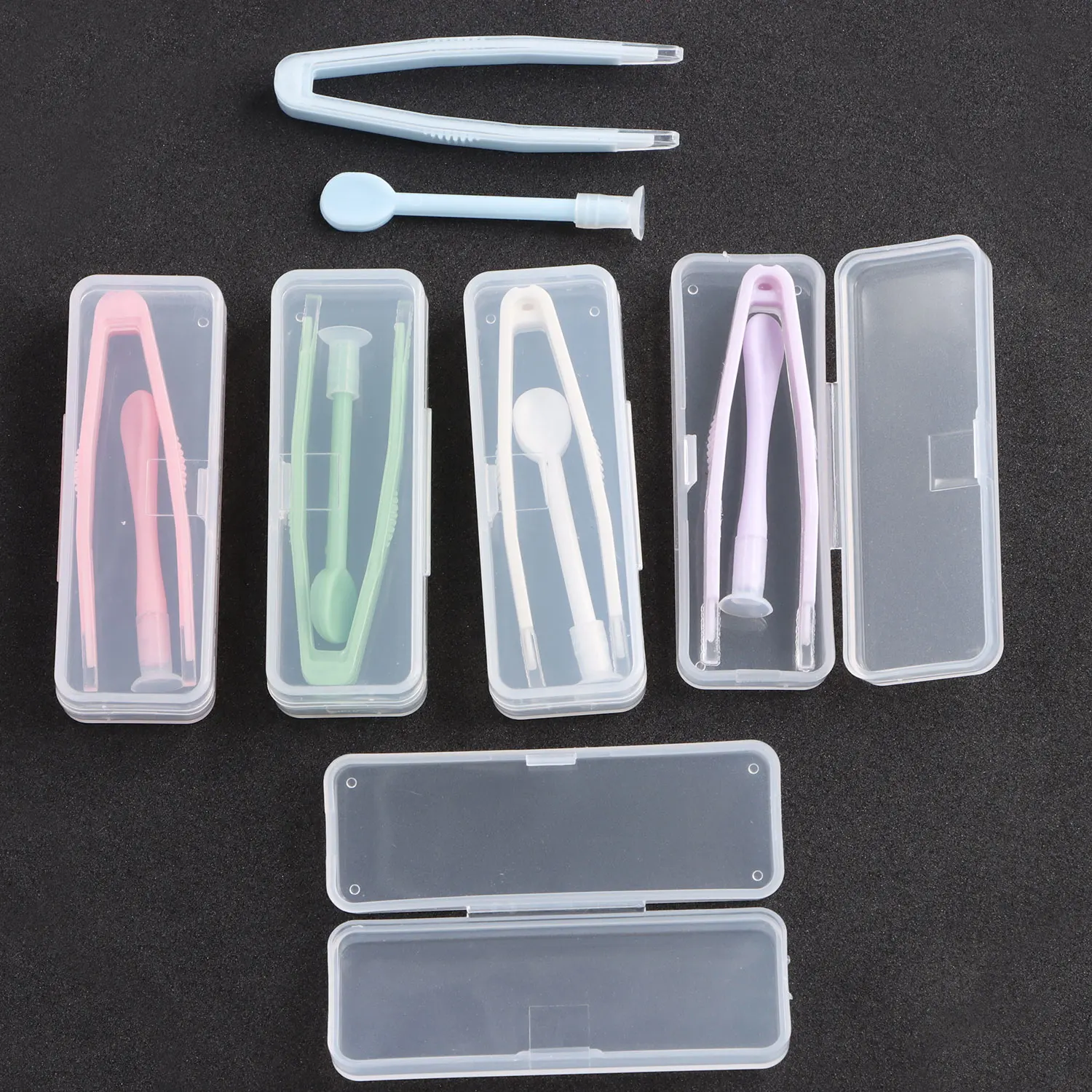 1Set Pink Blue Contact Lens Inserter Remover Contact Lenses Tweezers And Suction Stick For Special Clamps Tool