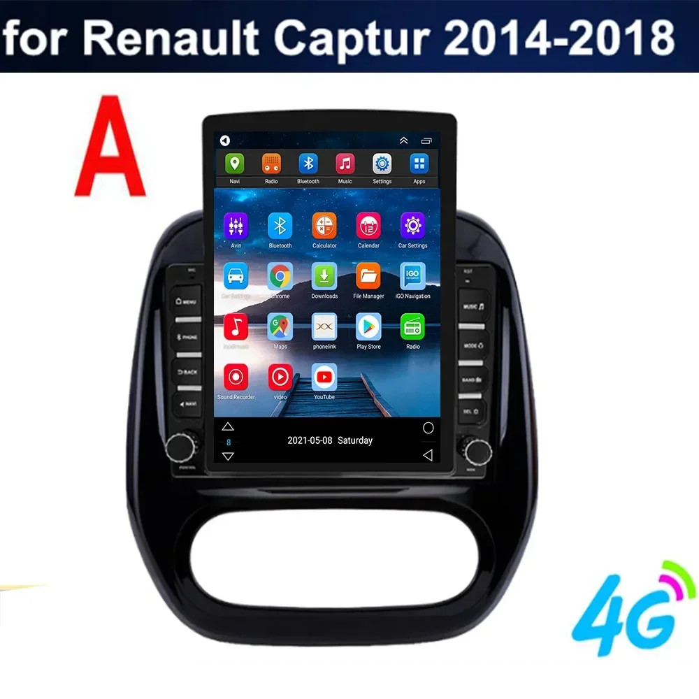 For Tesla Type Car Radio Stereo For Renault Kaptur Captur 2016-2030 Carplay Android Auto 5G LTE Multimedia Player GPS Navigation