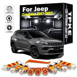 TPKE Canbus For Jeep Compass 2007-2020 2021 2022 Car LED Interior Map Dome Trunk License plate Light Error Free Auto Lamp Kit