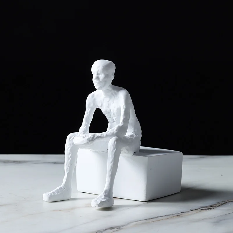 

Thinker resin abstract art figure sculpture Nordic high-end home living room wine cabinet TV cabinet aesthetic decoration