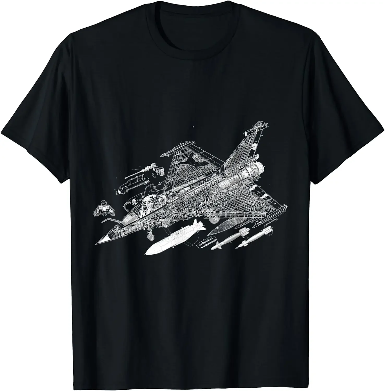 Eurofighter Aircraft T-shirt Airplane Blueprint T-Shirt