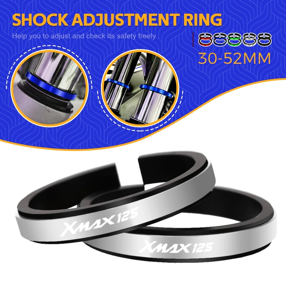 

FOR YAMAHA XMAX XMAX125 X-MAX 125 Motorcycle Adjustment Shock Absorber Auxiliary Rubber Ring CNC Accessories Fit 30MM-52MM