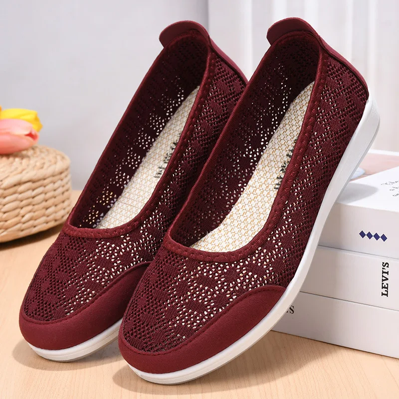 Summer Women Flats Shoes Anti Slip Women Loafers Casual Women Sneakers Mesh Breathable Shoes Women