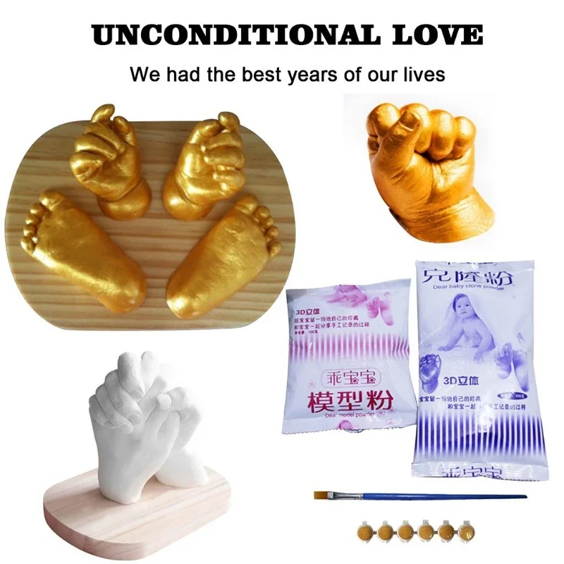 DIY Baby Plaster Mold 3D Hand Foot Print Mold for Baby Souvenir Hand Casting Kit Couples Wedding Accessories Home Decor Gifts