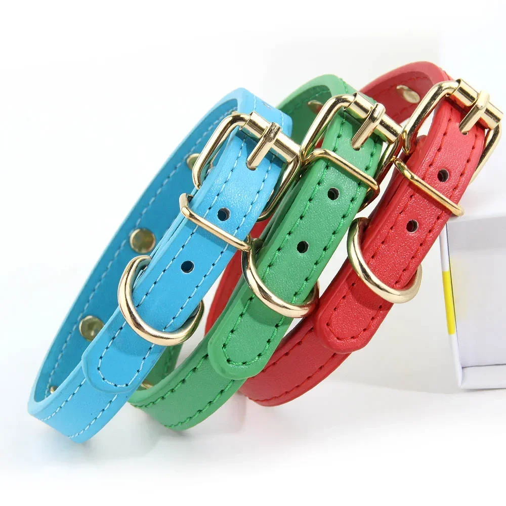 Cute Cat Collar Soft Leather Pet Collars For Small Dog Kitten Puppy Necklace Cat Accessories  Star Moon Rivets Decoration XS-M