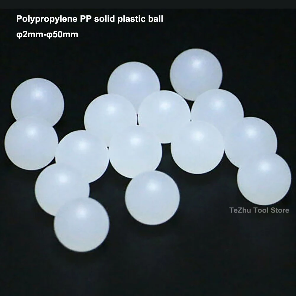 

White Solid PP Ball Bead Diameter 2mm 2.381mm 2.5mm 3mm 3.175mm-50mm Polypropylene Plastic Solid Smooth Ball