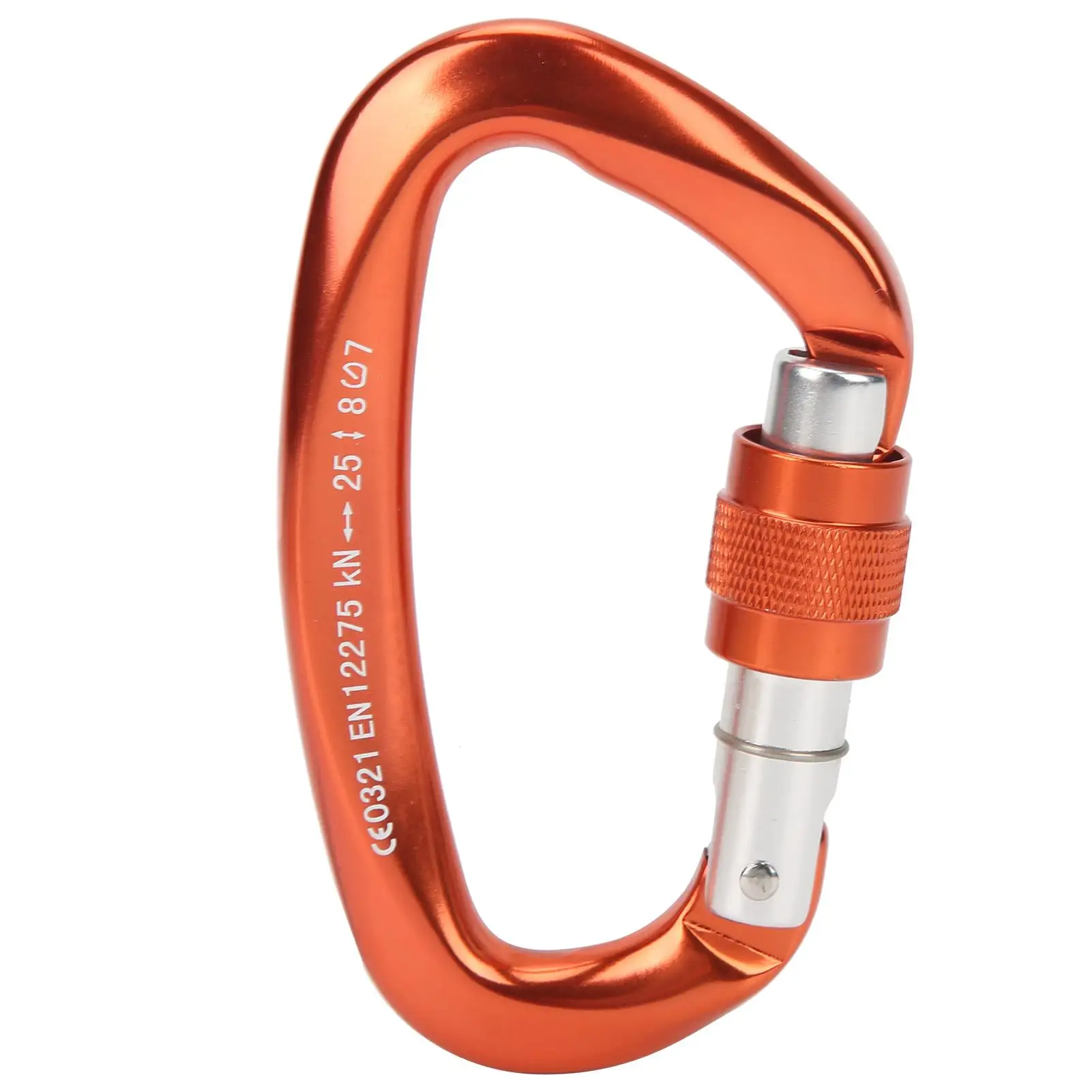 

25KN D-Shaped Carabiner for Climbing, Mountaineering & Caving - Screw Lock Buckle for Rock Climbing Gear