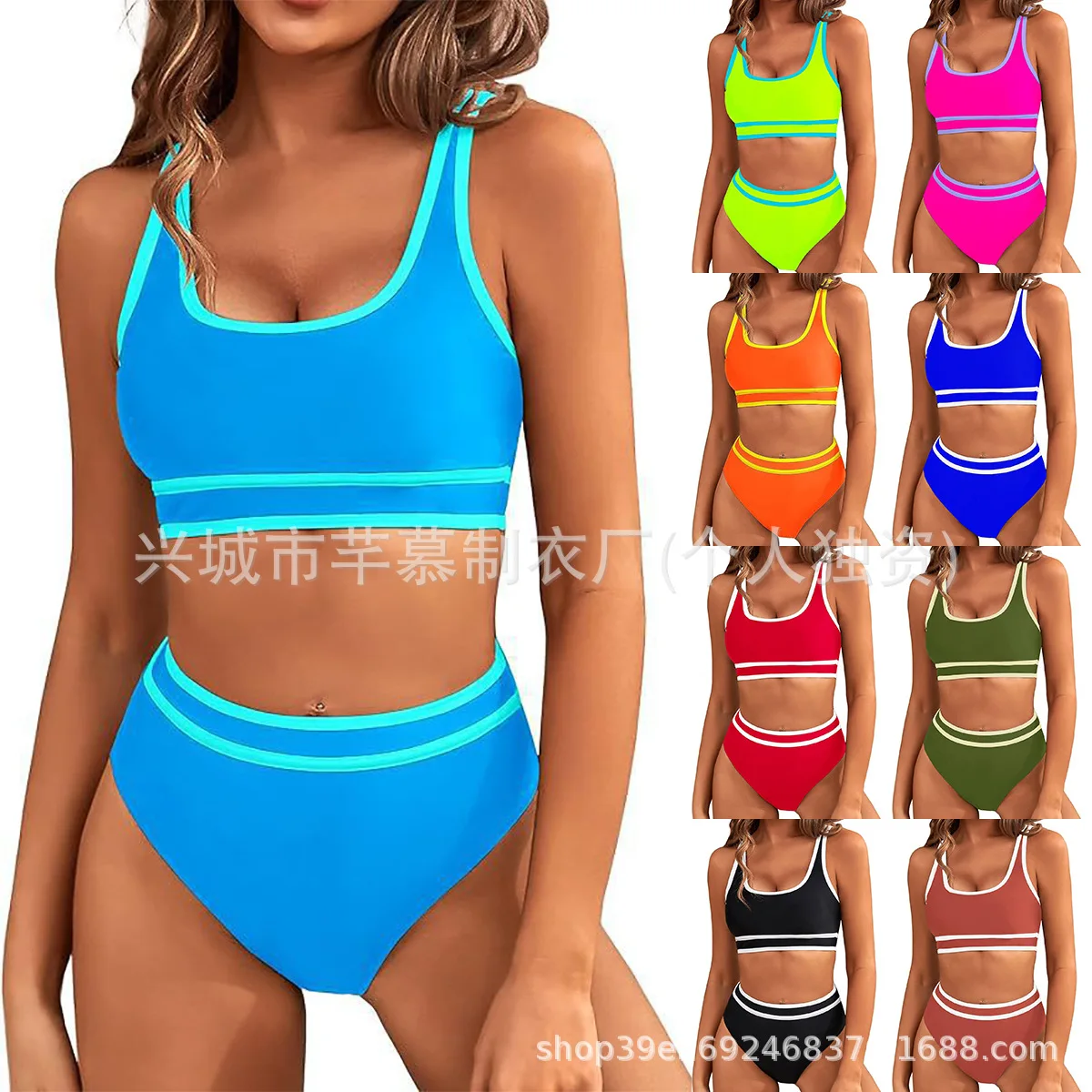 

Swimsuit Woman Split-body Bikini Tight-fitting Sexy Solid Color Swimwear Bathing Suit Women Sexy Bikini
