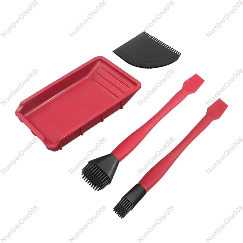 Silicone Soft Brush with Tray Spreader Brush for Wodworking Arts Crafts