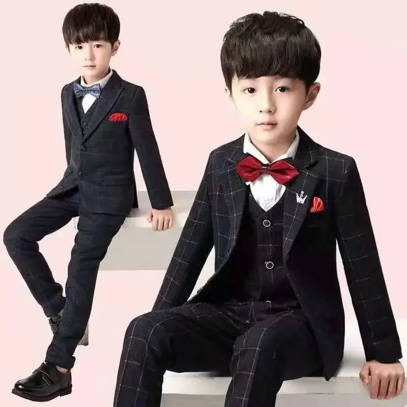 

Children'S Suit Set Flower Boy Little Boy Piano Performance Dress Big Boy Handsome British Coat Suit