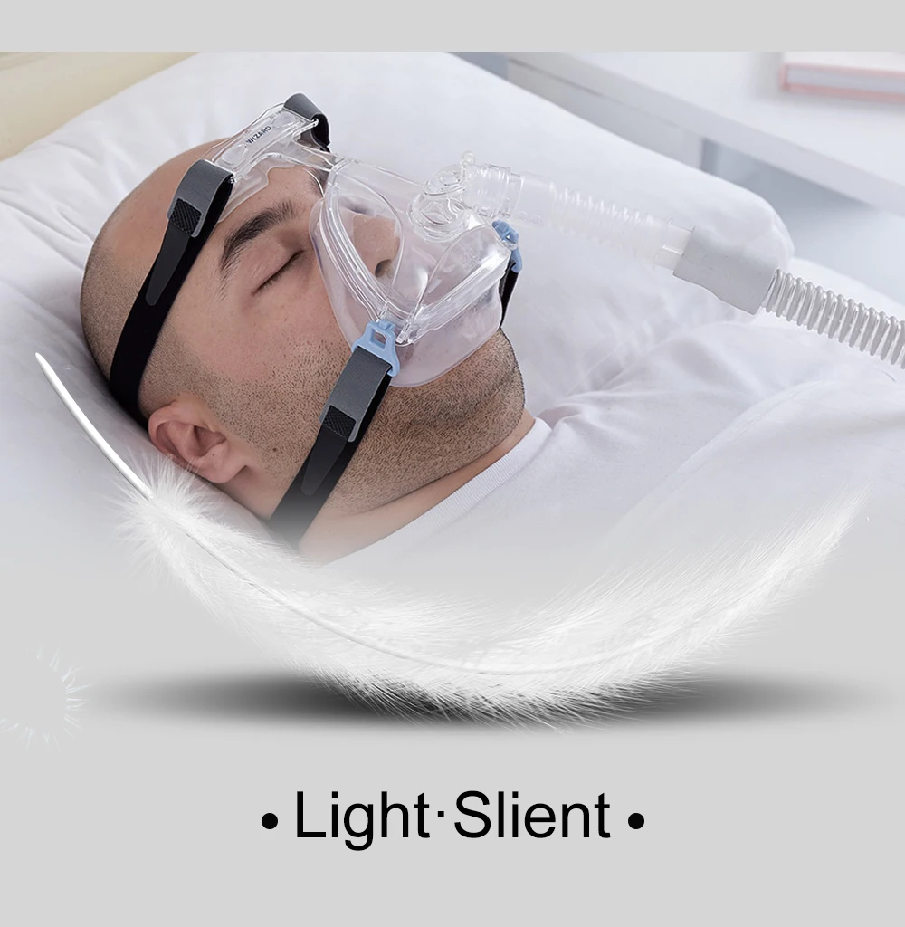 RESOXY CPAP Vollgesichtsmaske Auto BiPAP CPAP Mundmaske Medizinische Silikon-Vollgesichtsmaske mit Kopfbedeckung für Schlafapnoe Schnarchen – Detail 17