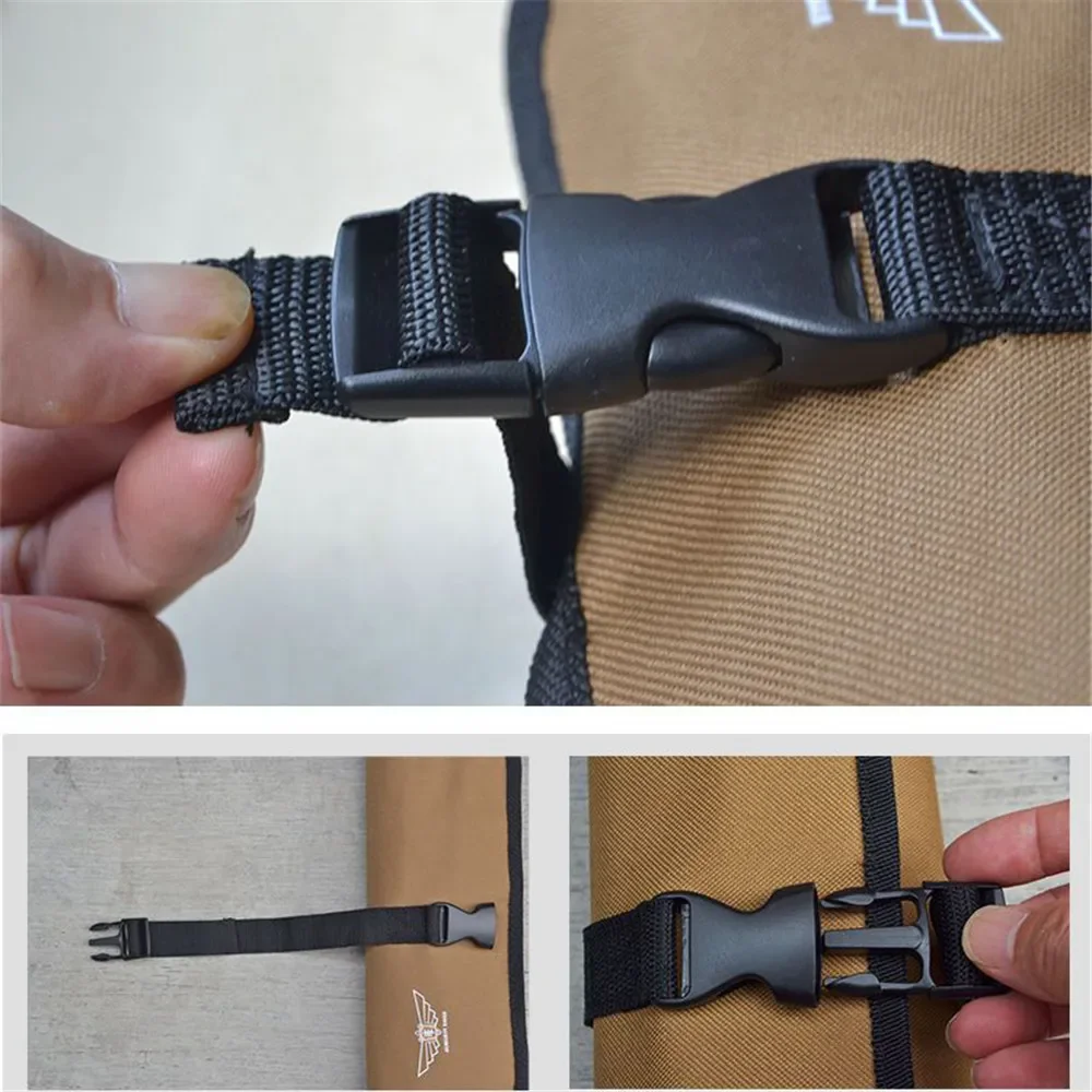 Oxford Cloth Roll Portable Pouch Bag Wrench Tool Foldable Spanner Hammer Camping Pocket Tool Storage Bag Toolkit with 8 Pockets