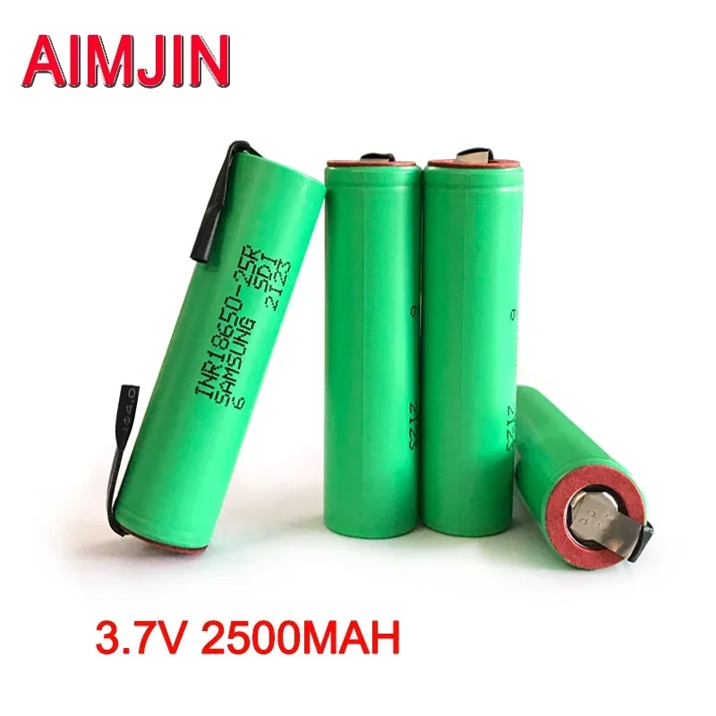 

INR18650 25R 3.7V 2500mAh Screwdriver Battery Power High-Current Lithium Rechargeable High Discharge 20A Welding Nickel