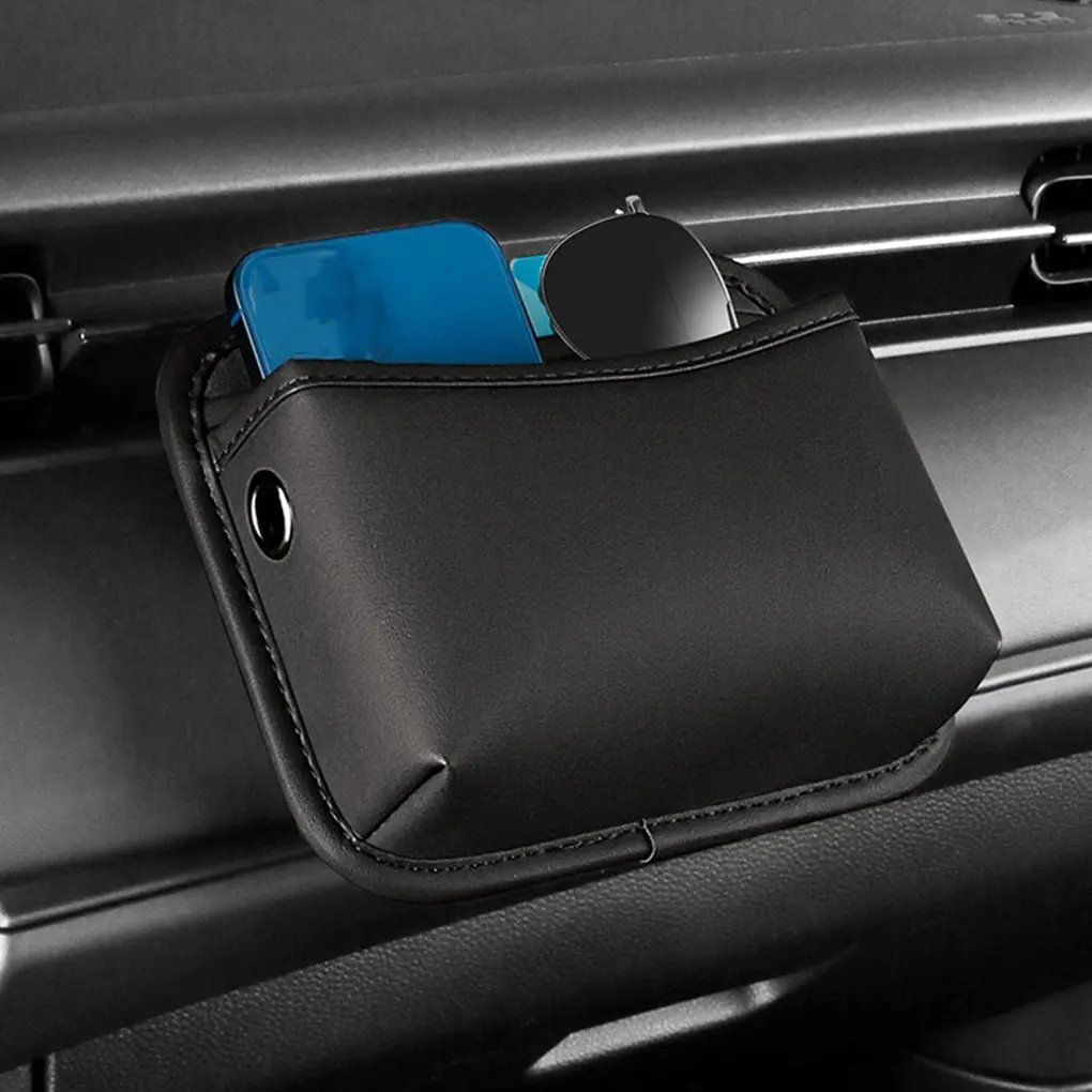 Front Seats Side Pocket Storage Box Made Of PU . Easy To Paste High - Made Of PU Leather Storage Bag green