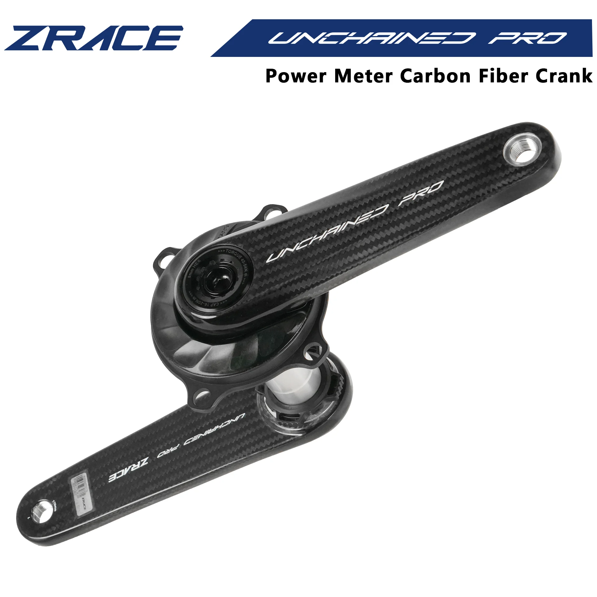2026 NEW ZRACE UNCHAINED PRO Power Meter Crank, Super Light, Carbon Fiber, Race Grade, Road / Gravel, DUB, Hollow Keel