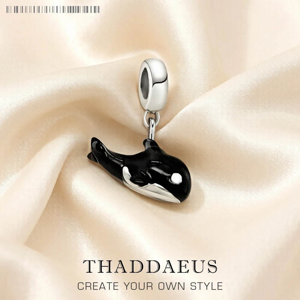 

Charm Pendant Enamel Orca Whale Jewelry For Women Men Cute Gift In 925 Sterling Silver