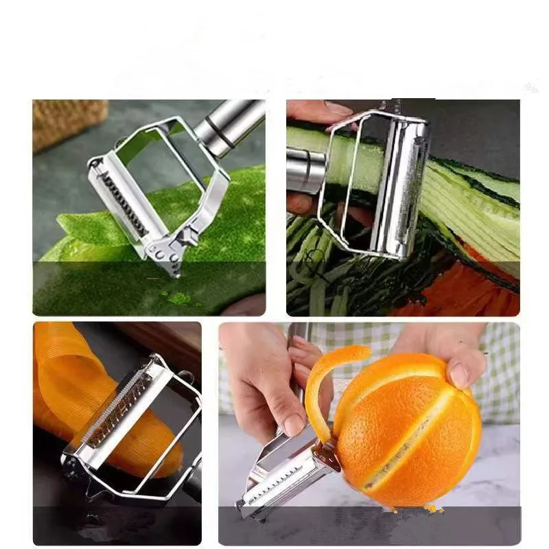 Stainless Steel Peeler Fruit Vegetable Multifunction Grater Julienne Peeler Slice Melon Potato Carrot Durable Kitchen Tools