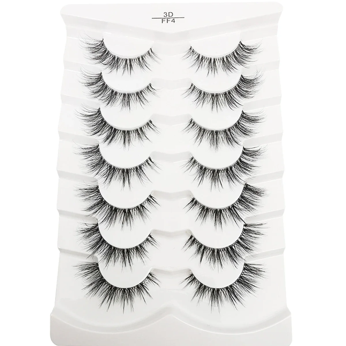 AMSDCN 7 pairs Cat Eye Lashes Faux Mink Eyelashes Clear Band Lashes Natural Look Wispy Mink Eyelashes Full Strip Lashes