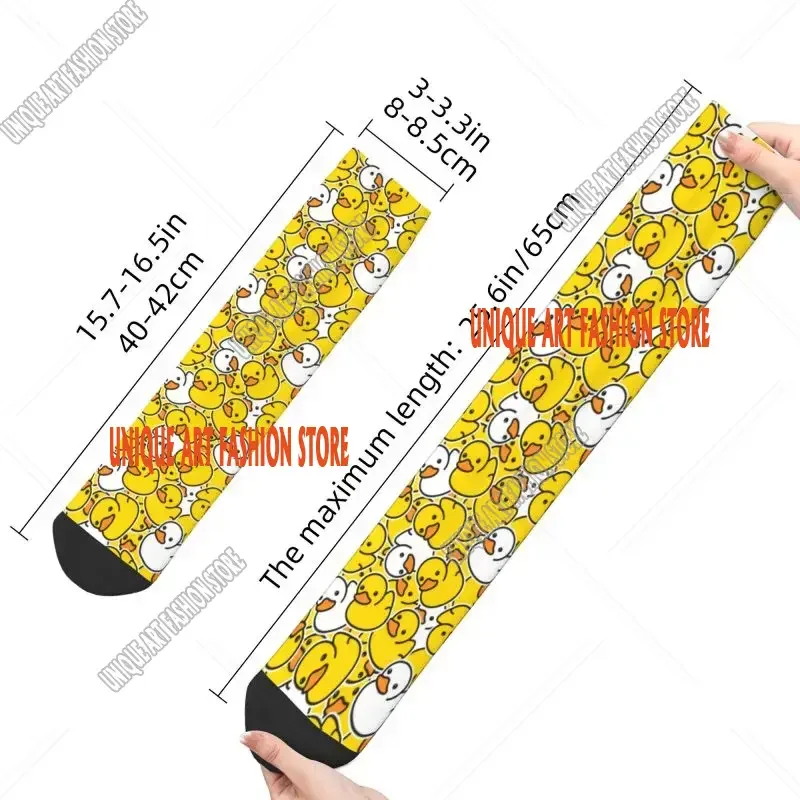 Cute Rubber Ducks Pattern Men's Crew Socks Unisex Funny Non-Slip Funny Crazy Socks