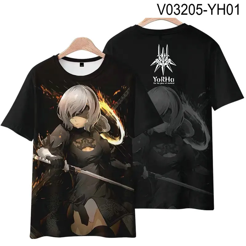 Game NieR:Automata 3D Printing t-shirt Summer Fashion girocollo manica corta popolare Streetwear Plus Size