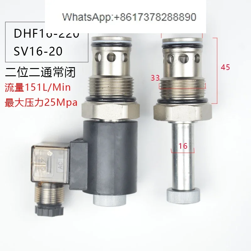 Threaded Cartridge Solenoid Valve Dhf16-220 Two Position Two-way Sv16-20