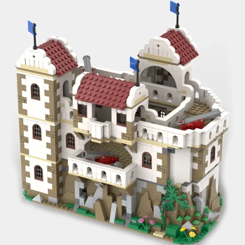 Modèle de château de briques MOC techniques, soldats espagnols, fort modulaire, blocs de construction, cadeaux de jouets pour enfants, ensembles de bricolage, assemblage