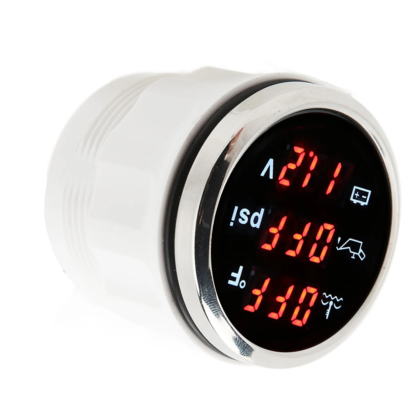 52mm Digital Gauge, 52mm 3 in 1 Digital Water Temperature Gauge: High Precision, Wide Voltage Range for RV, Yacht, Boat