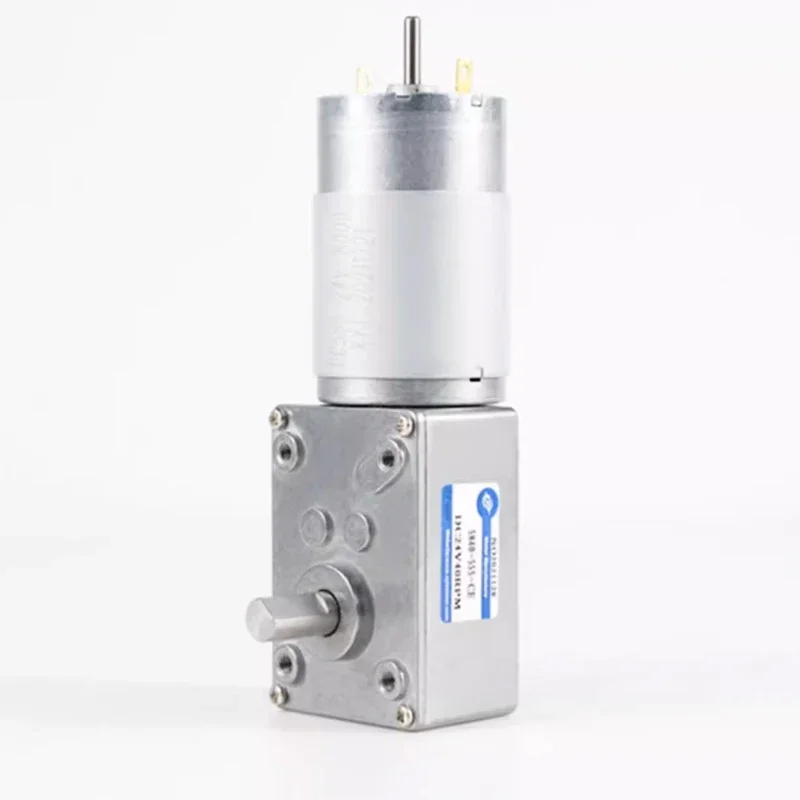 5840-555 24V 12V Micro DC Geared Motor 17~670RPM 31/43.2W 2.2~100 kg.cm Right Angle Worm Gear Low Speed Large Torque Small Motor