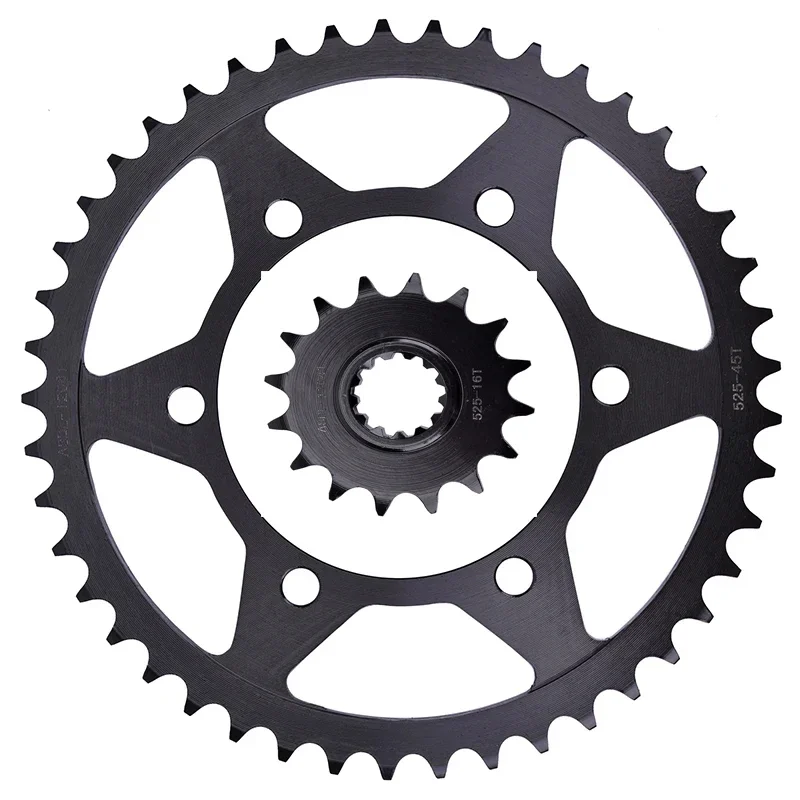 525 16T 45T Front Rear Sprocket for Yamaha MT-07 20-22 FJ-09 FJ 09 FZ-09 14-16 MT-09 MTN850 14-20 XSR900 16-21 900 Tracer MT 09