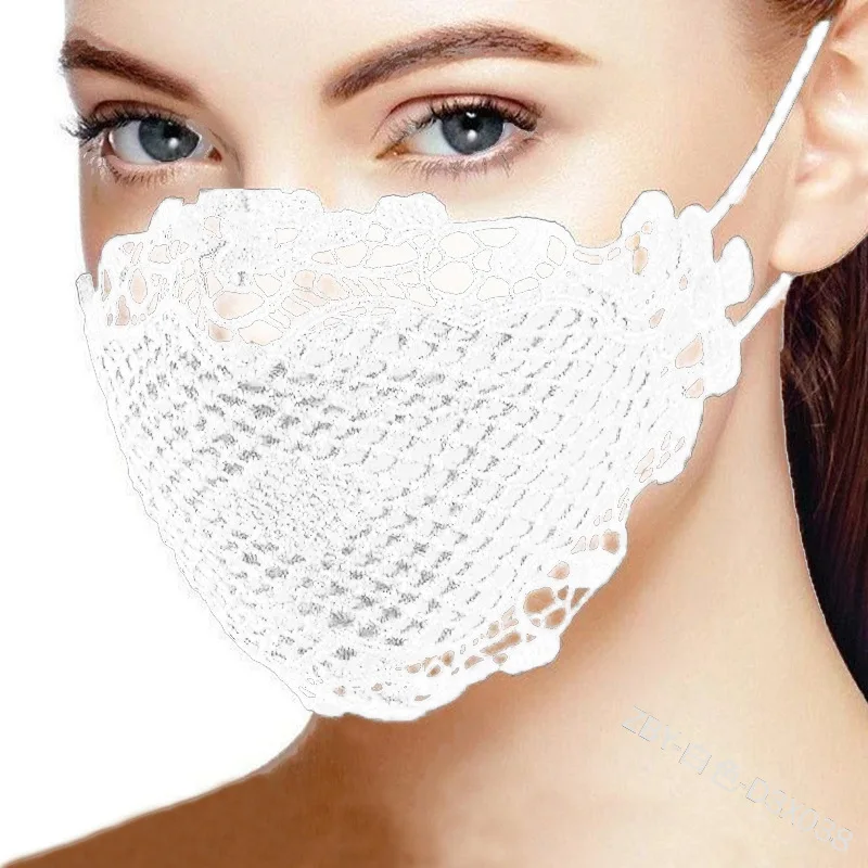 Sexy Lace Face Mask for Women-Adjustable Ear Loops Reusable Breathable Masks Safe Protection Halloween Cosplay Props