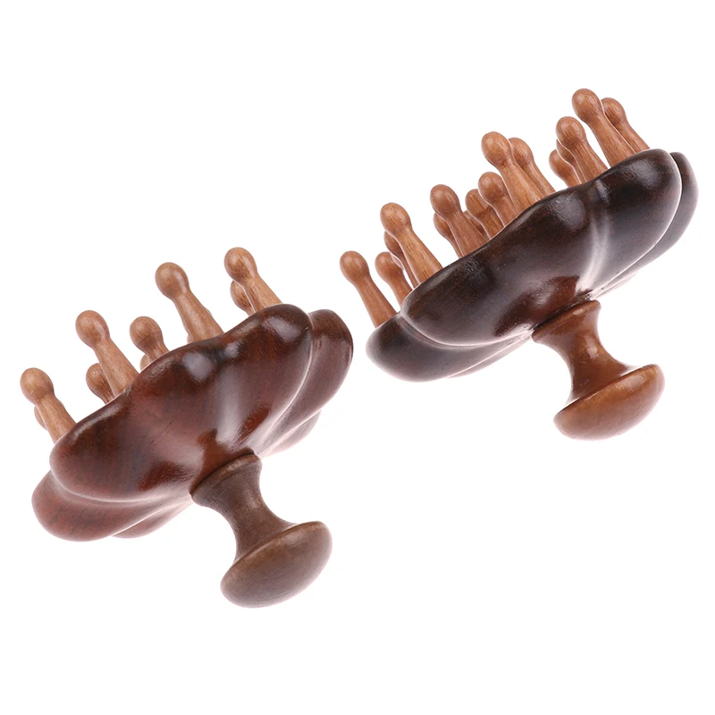 Head Meridian Massage Comb Anti-Static Natural Wooden Wide Tooth 12/20Claw Gua Sha Tool Scratcher Spa Promote Blood Circulation