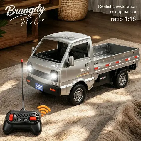 1:18 RC Truck Remote Control Car with Spray Mini Flatbed Cargo Truck Toy Birthday Gift for Kids Boys Girls Child