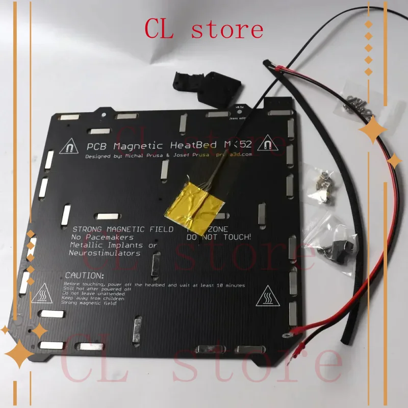 

For Prusa I3 MK3S 3d Printer MK52 Heated Bed 12V Assembled Magnets Power Cable Thermistor Textile Sleeve