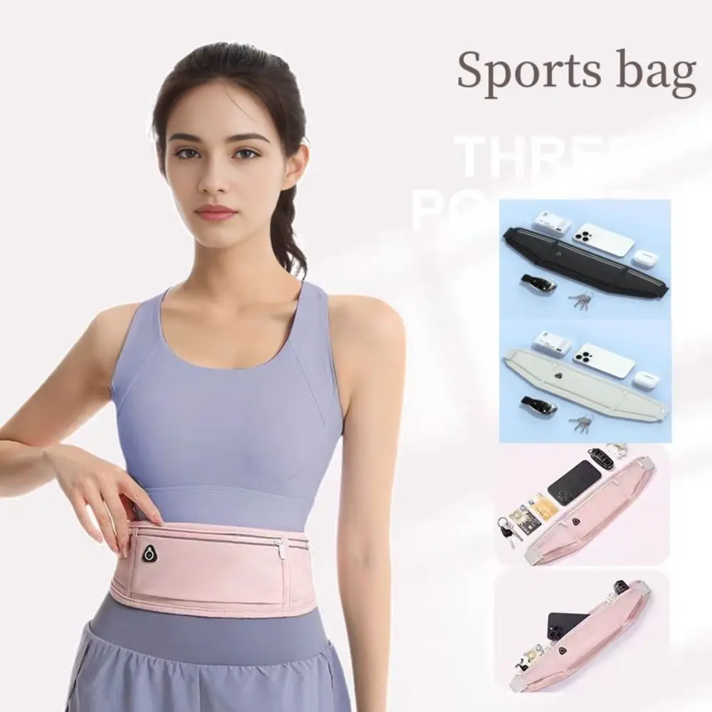 Fashion Waterproof Running Waist Bag Invisible Breathable Sports Belt Bag Lightweight Reflective Strip Waist Pack Gym Cycling
