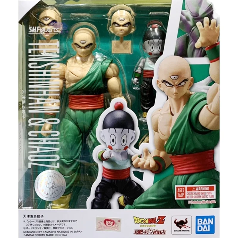 Bandai Original Dragon Ball Z Shfiguart Tien Shinhan Chiaotzu Action Figures 2nd Edition Pvc Anime Figurine Collection Model Toy