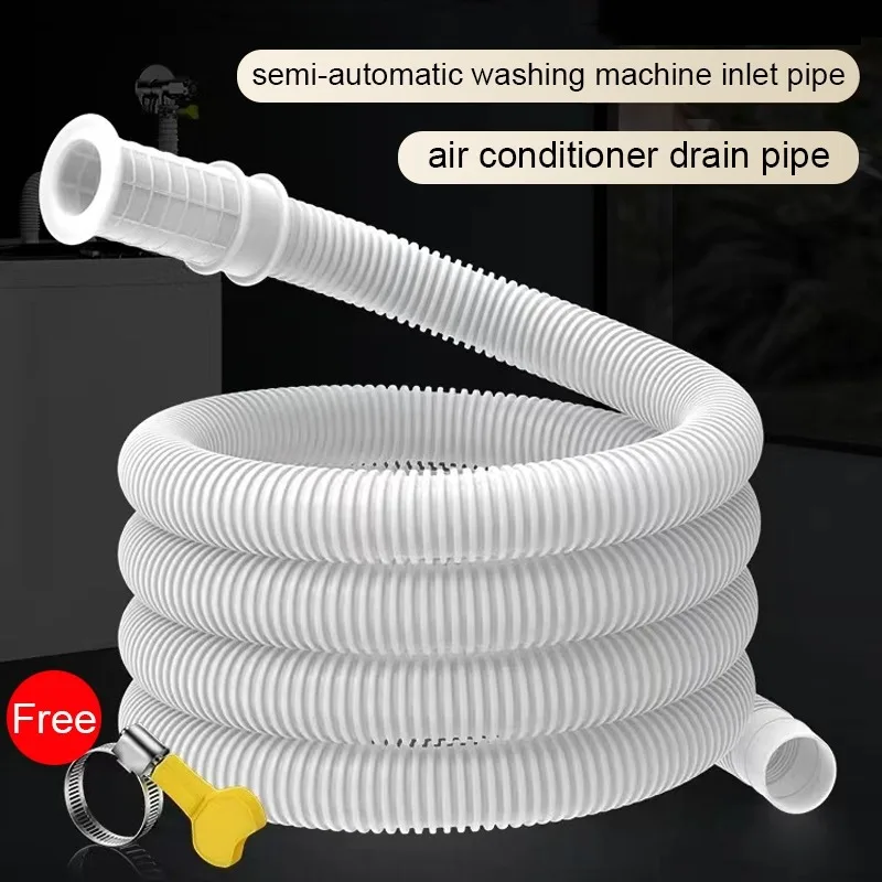 1pcs Drain Hose Washing Machine Snap On Type Water Injection Extension Pipe Air Conditioner Drain Pipe Home Bathroom Accessory