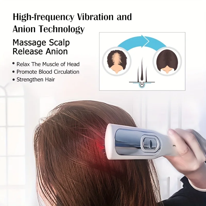 

Red Blue Light Vibration Massage Comb Anti-hair Loss Scalp Massager for Hair Growth Thinning Hair Men Women Wet Dry Hair